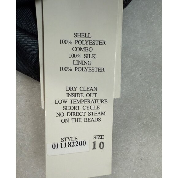 Vintage Teal Black Y2K Embroidered Silk Dress 10 Glam Fairy Dark Whimsigoth Bead - Picture 11 of 16